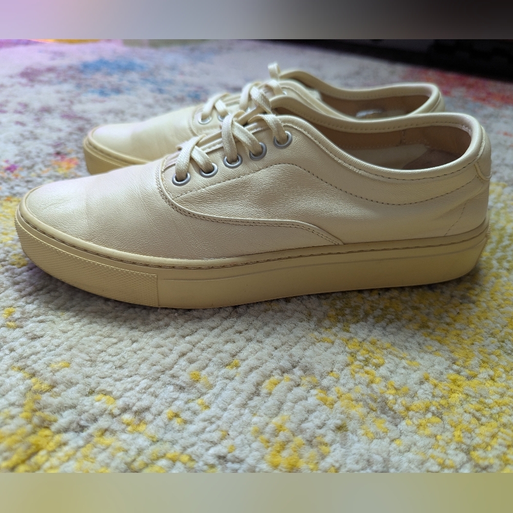 Koio Portofino Leather Sneakers Shoes Cream Sandstone Sz 37 7-7.5 Women